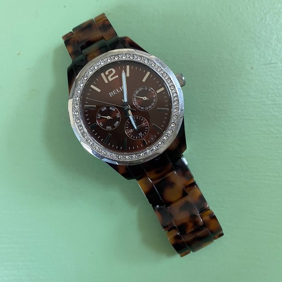 Relic/Fossil Tortoise Shell Watch EUC LOOK! - Picture 2 of 9